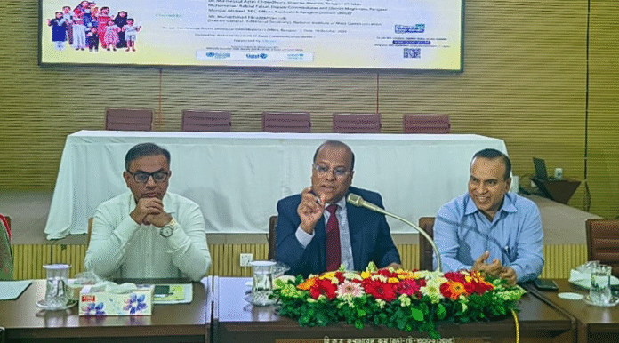 রংপুরে টাইফয়েড জ্বরের টিকা প্রদান নিয়ে সাংবাদিকদের সাথে দায়সারা পরামর্শকসভা