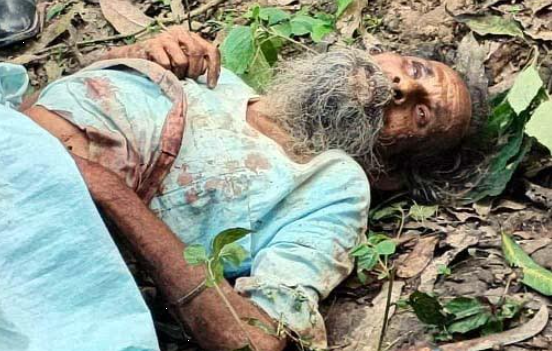 সাপাহারে আম বাগান থেকে অজ্ঞাত ষাটোর্ধ এক বৃদ্ধের পেট কাটা লাশ উদ্ধার