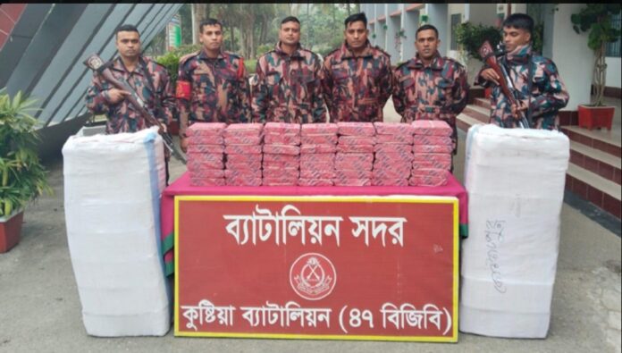 কুষ্টিয়ায় সীমান্তে বিজিবির পৃথক অভিযানে মাদকদ্রব্যসহ আটক-১