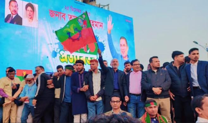 তারেক রহমানের আগমন ঘিরে রাজধানীর ৩০০ ফিটে গণসংবর্ধনার প্রস্তুতি