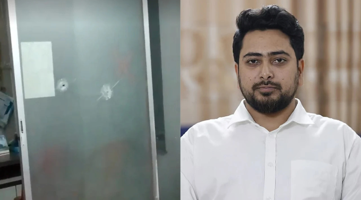 বাড্ডায় এনসিপি কার্যালয়ে হামলা ও গুলি, নাহিদ ইসলামের ছবি ভাঙচুর