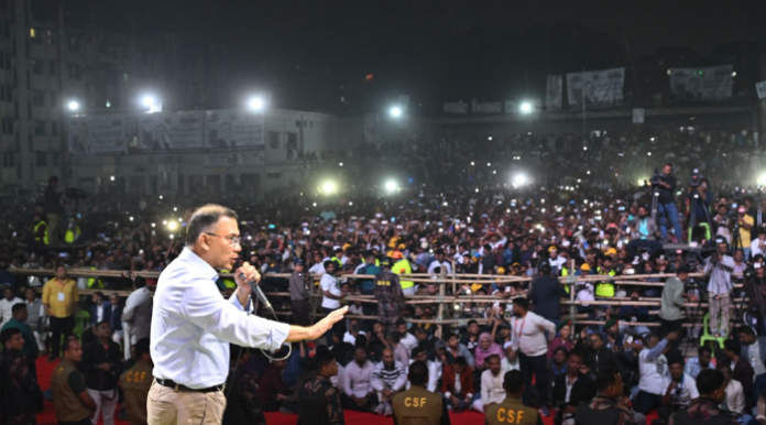 ‘করব কাজ সবার আগে বাংলাদেশ’: ভাষানটেকে তারেক রহমানের নির্বাচনী অঙ্গীকার