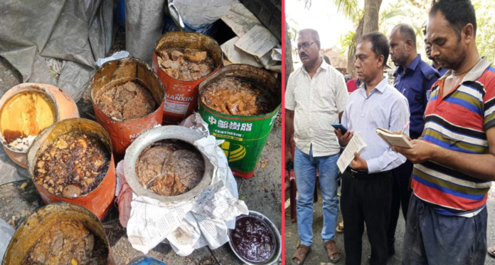 কোটালীপাড়ায় বিষাক্ত গুড় তৈরির ‘কারখানা’ সিলগালা: ১৫ মণ গুড় ধ্বংস, বড় জরিমানা