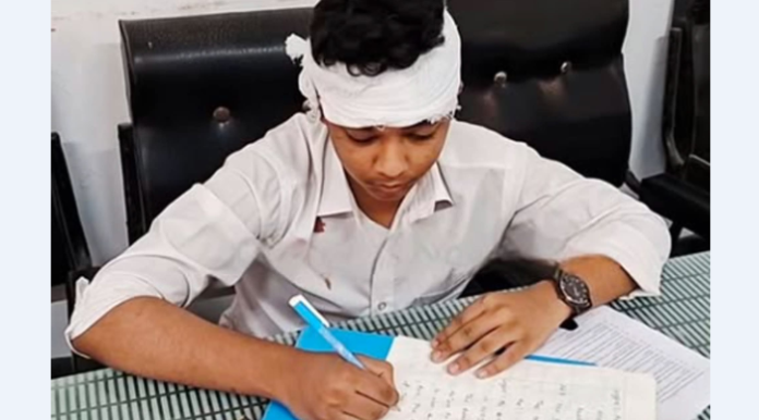 পরীক্ষা চলাকালে ফ্যান খুলে পড়ে শিক্ষার্থী আহত, রক্তাক্ত হয়েও লিখল উত্তর পত্র