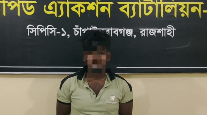 চাঁপাইনবাবগঞ্জে ৬ কেজি ৮০০ গ্রাম হেরোইনসহ একজন গ্রেফতার
