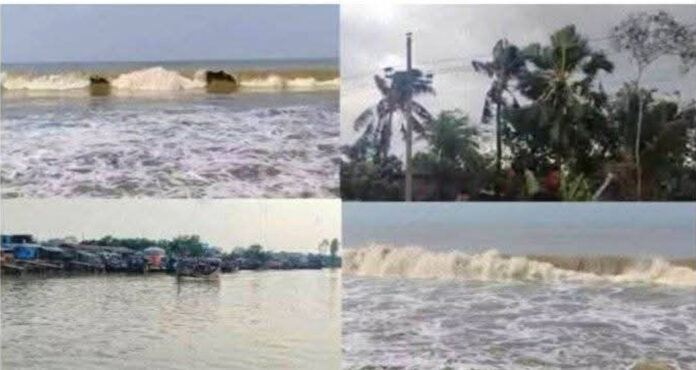 কুয়াকাটা উপকূলে বৈরী আবহাওয়া, চার সমুদ্র বন্দরকে ৩ নম্বর সতর্ক সংকেত