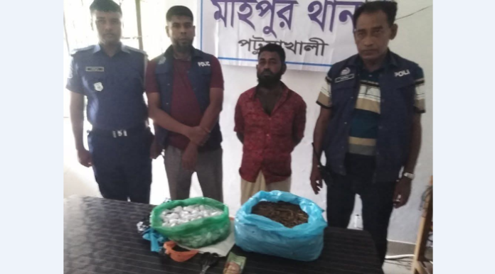 মহিপুরে দেড় কেজি গাজা সহ ইব্রাহিম নামের মাদক কারবারি ও তার স্ত্রী গ্রেপ্তার