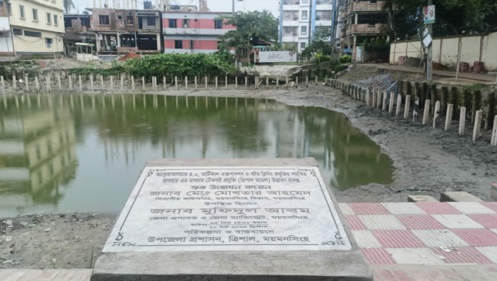 পুকুর নয় যেন সোনার খনি: ত্রিশালে কোটি টাকার প্রকল্প ঘিরে বিতর্ক