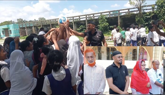 মাদকমুক্ত প্রজন্ম গড়তে গৌরীপুরে শিক্ষার্থীদের মাঝে খেলাধুলার সামগ্রী উপহার