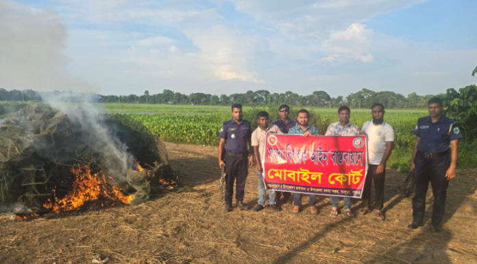 ভাঙ্গুড়ায় ভ্রাম্যমাণ অভিযানে নিষিদ্ধ চায়না দুয়ারী জাল ধ্বংস