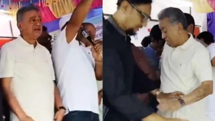 চন্দনাইশে ত্রাণ বিতরণী মঞ্চ ভেঙে মন্ত্রী আমির খসরু ও এমপি জসিম নিচে, পরে হুড়োহুড়িতে আহত ১২