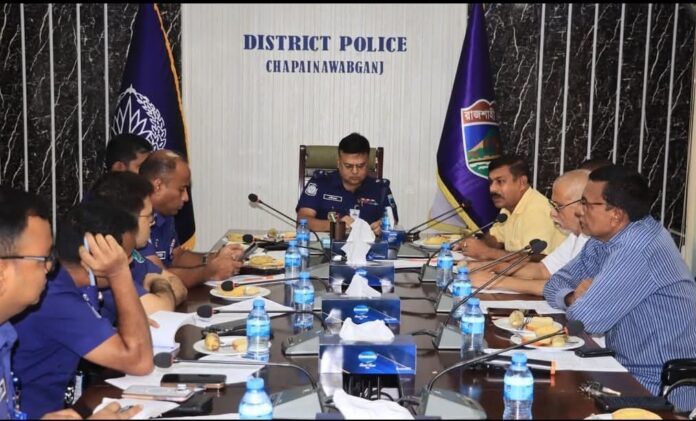 রথযাত্রা উপলক্ষে চাঁপাইনবাবগঞ্জে জেলা পুলিশের মতবিনিময় সভা