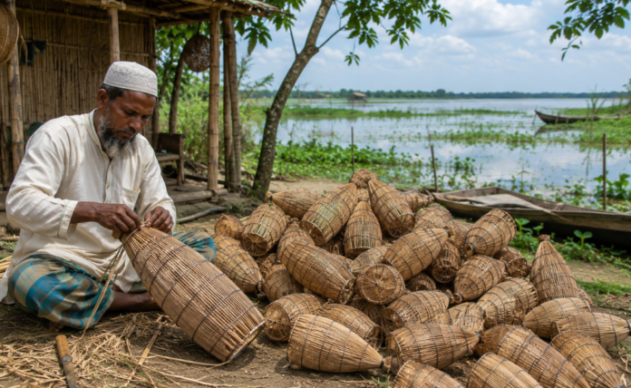 প্লাস্টিকের দখলে টাঙ্গুয়ার হাওর,বিলুপ্তির পথে বাঁশ-বেতের চাই নির্মাণশিল্প