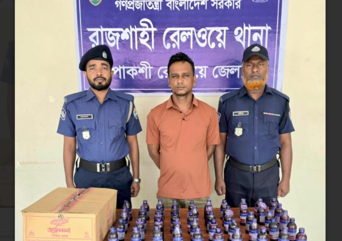 ধূমকেতু এক্সপ্রেসে নিষিদ্ধ সিরাপসহ যুবক আটক