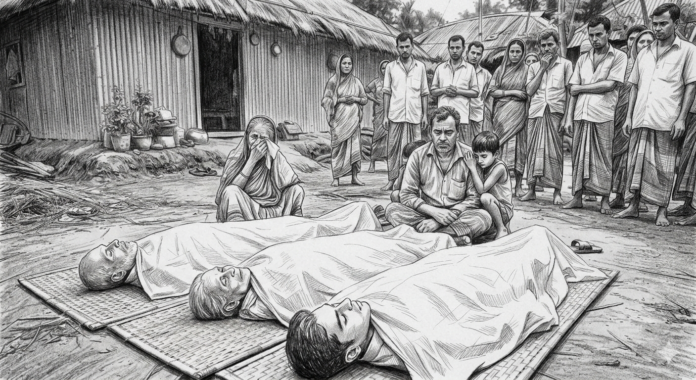 বিদ্যুৎ স্পষ্ট হয়ে একই পরিবারের তিনজনের মৃত্যু- প্রতিকি ছবি।