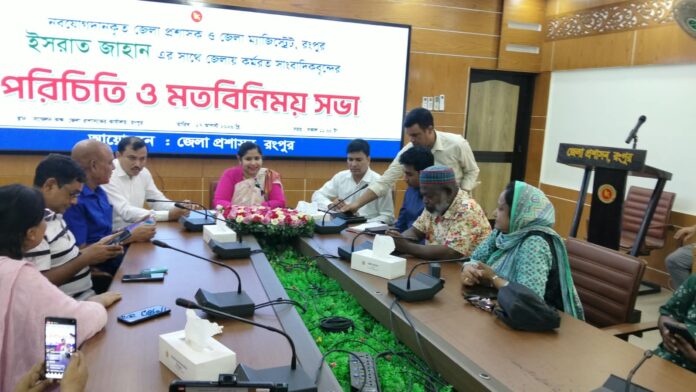 বর্তমান সরকার তাদের এজেন্ডা বাস্তবায়নে আমাকে রংপুরের ডিসি হিসেবে পাঠিয়েছেন- রংপুরের নবাগত ডিসি