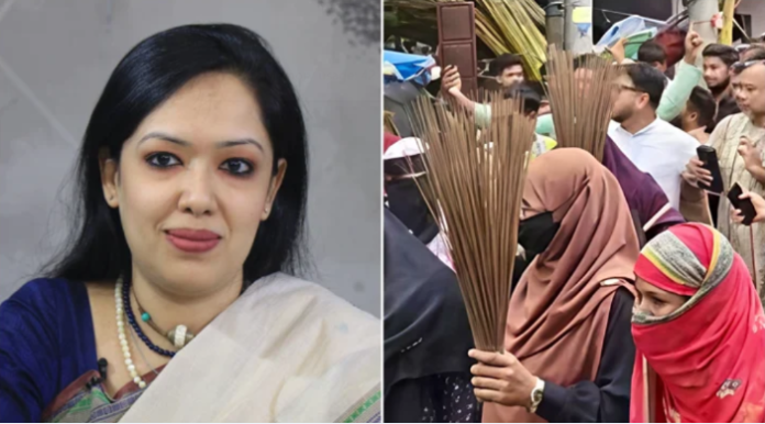 সংসদে বিএনপিকে নিয়ে বিতর্কিত মন্তব্য: আশুগঞ্জে রুমিন ফারহানা অবাঞ্ছিত ও ঝাড়ু মিছিল