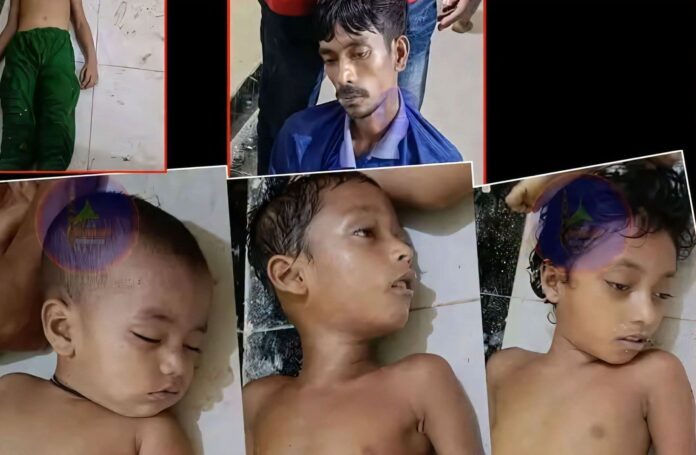 তাহিরপুরে বাবার বিষপানে নিথর ৩ সন্তান, মুমূর্ষু বাবা হাসপাতালে