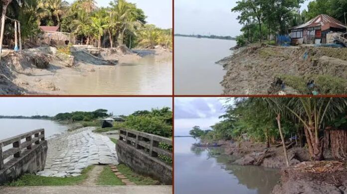 মোংলা-ঘোষিয়াখালী আন্তর্জাতিক নৌ চ্যানেলে ভয়াবহ নদীভাঙন