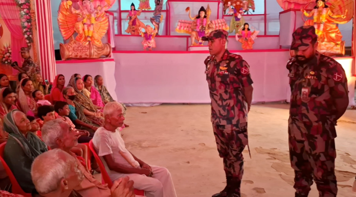 জয়পুরহাটে দুর্গোৎসব ঘিরে বিজিবির টহল জোরদার